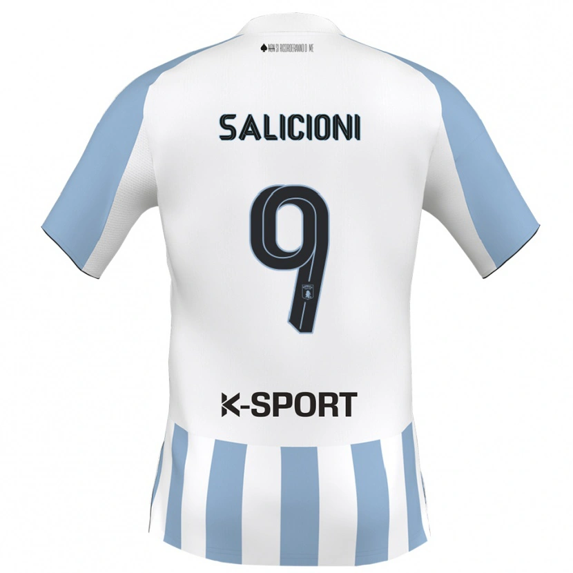 Danxen Barn Fausto Salicioni #9 Vitt Himmelsblått Hemmatröja Matchtröjor 2025/26 Tröjor T-Tröja