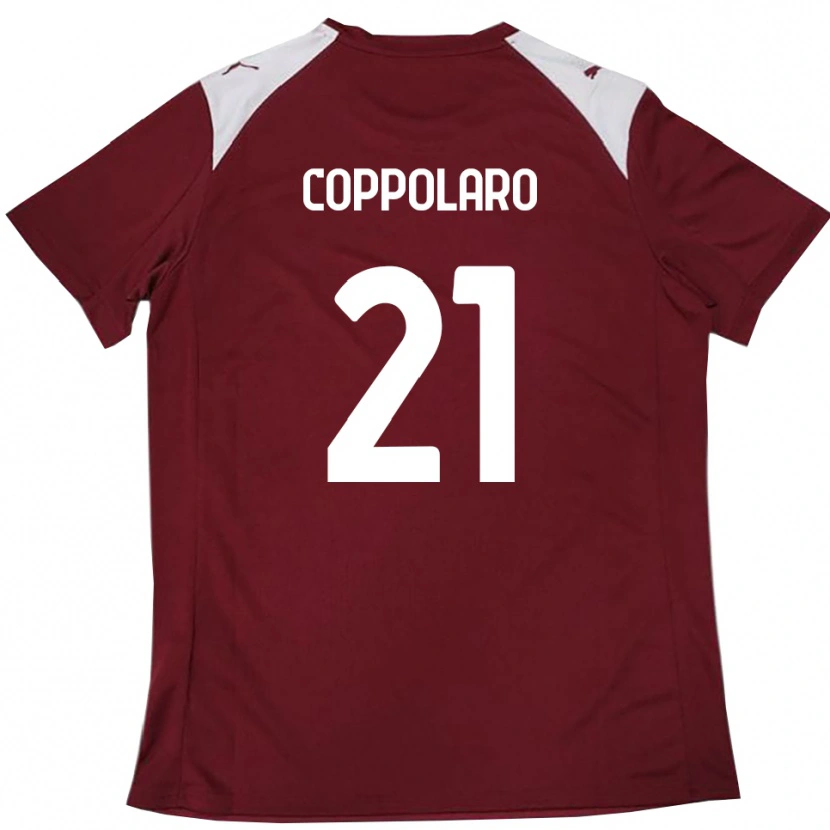 Danxen Barn Mauro Coppolaro #21 Vinröd Vit Hemmatröja Matchtröjor 2025/26 Tröjor T-Tröja