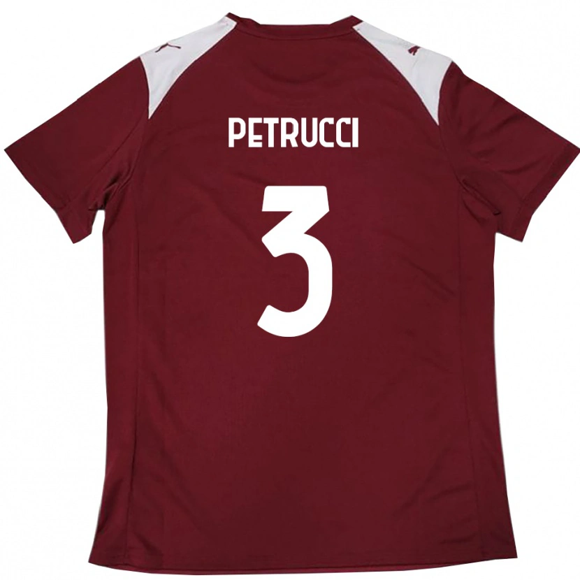 Danxen Barn Francesco Petrucci #3 Vinröd Vit Hemmatröja Matchtröjor 2025/26 Tröjor T-Tröja