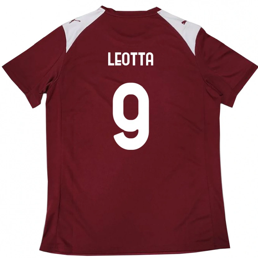 Danxen Barn Mario Leotta #9 Vinröd Vit Hemmatröja Matchtröjor 2025/26 Tröjor T-Tröja