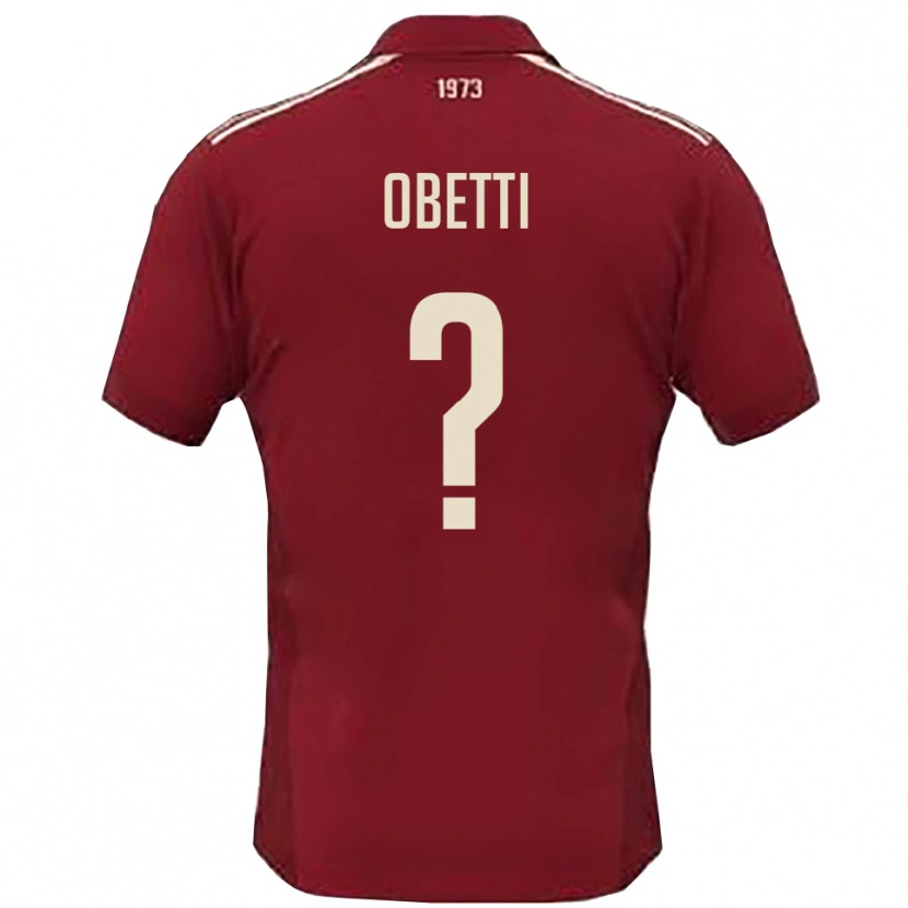Danxen Barn Gianmarco Obetti #0 Vinröd Vit Hemmatröja Matchtröjor 2025/26 Tröjor T-Tröja