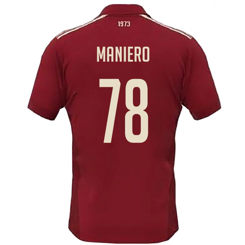 Danxen Barn Luca Maniero #78 Vinröd Vit Hemmatröja Matchtröjor 2025/26 Tröjor T-Tröja