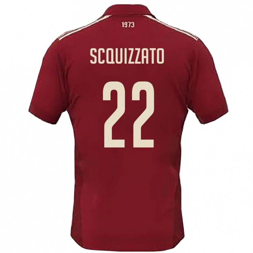 Danxen Barn Edoardo Scquizzato #22 Vinröd Vit Hemmatröja Matchtröjor 2025/26 Tröjor T-Tröja