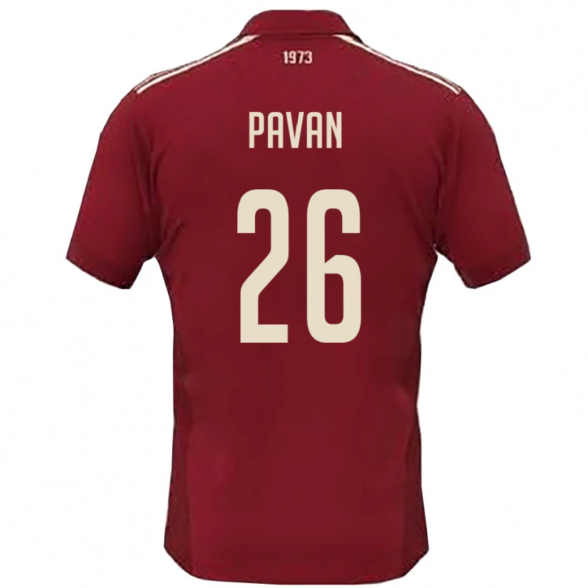 Danxen Barn Nicola Pavan #26 Vinröd Vit Hemmatröja Matchtröjor 2025/26 Tröjor T-Tröja