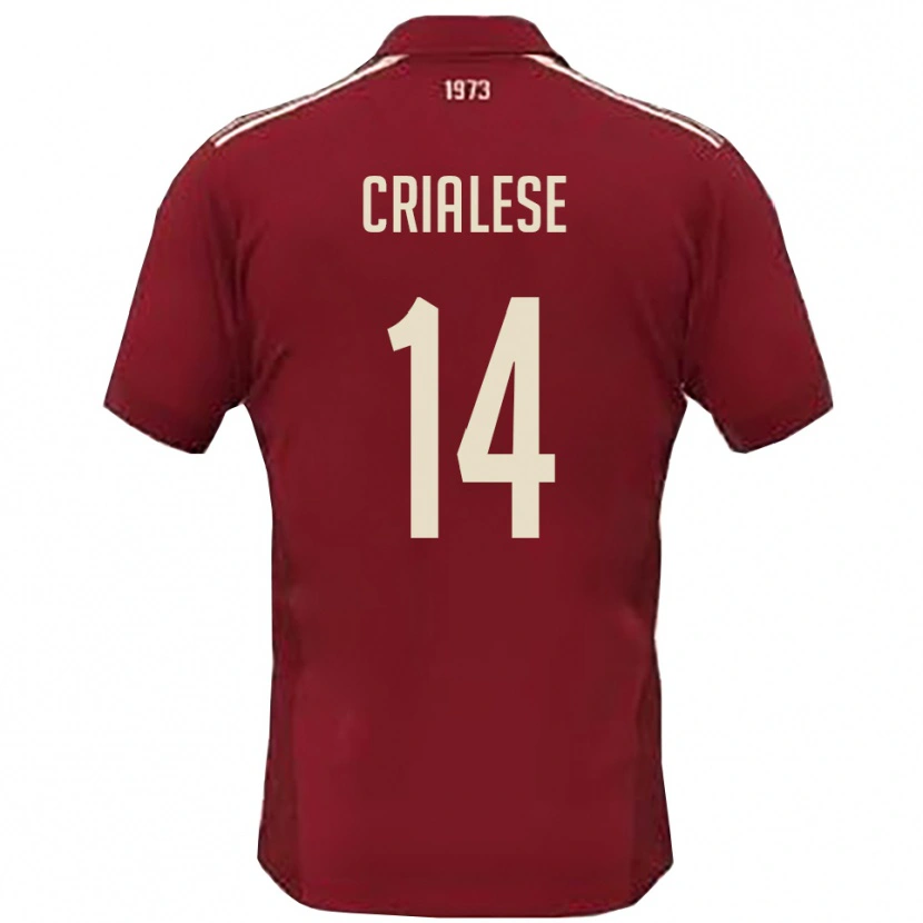 Danxen Barn Carlo Crialese #14 Vinröd Vit Hemmatröja Matchtröjor 2025/26 Tröjor T-Tröja