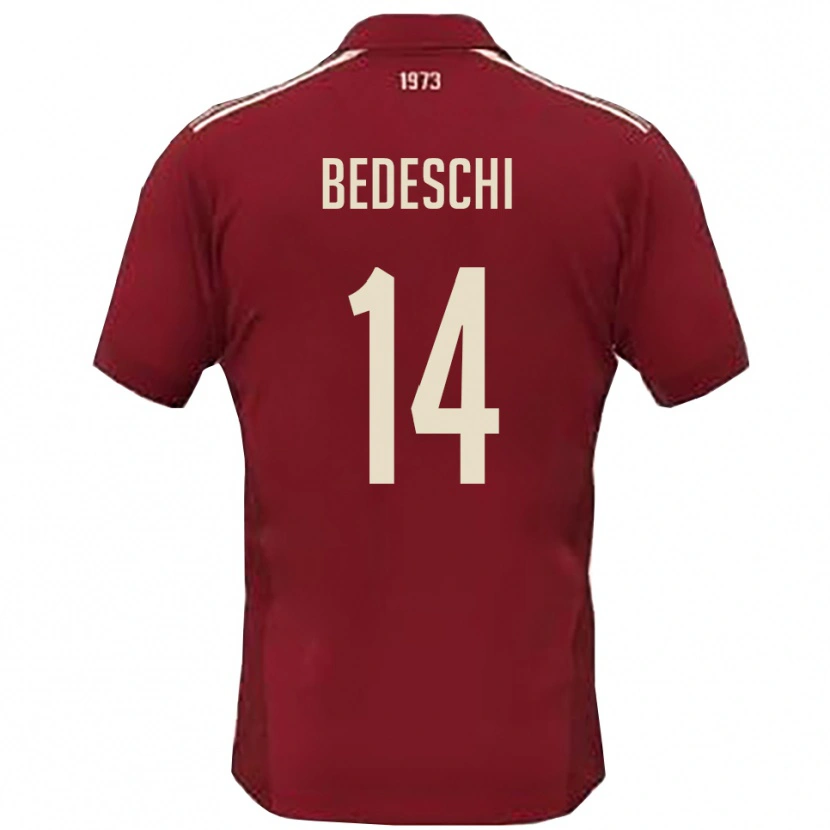 Danxen Barn Davide Bedeschi #14 Vinröd Vit Hemmatröja Matchtröjor 2025/26 Tröjor T-Tröja