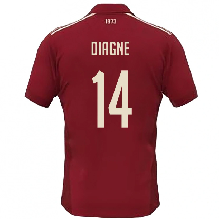 Danxen Barn Baye Diagne #14 Vinröd Vit Hemmatröja Matchtröjor 2025/26 Tröjor T-Tröja