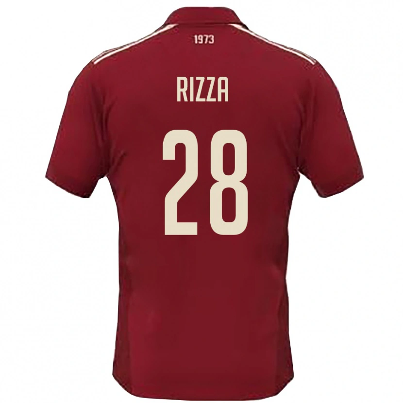 Danxen Barn Alessio Rizza #28 Vinröd Vit Hemmatröja Matchtröjor 2025/26 Tröjor T-Tröja