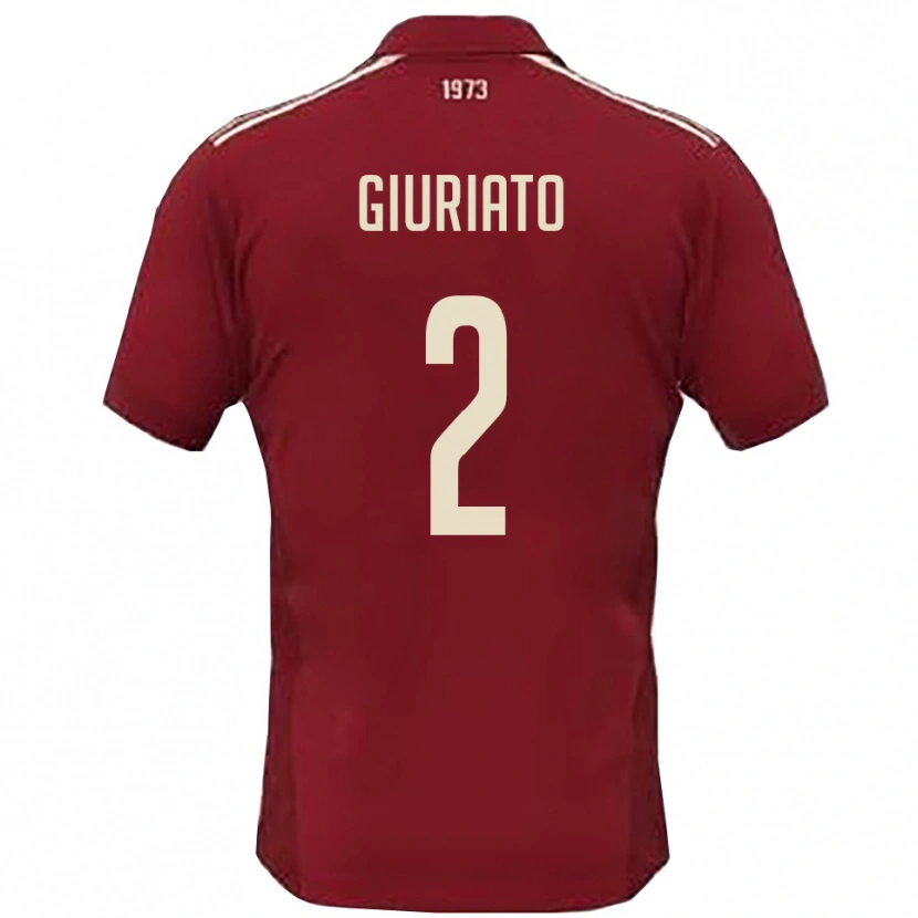 Danxen Barn Filippo Giuriato #2 Vinröd Vit Hemmatröja Matchtröjor 2025/26 Tröjor T-Tröja