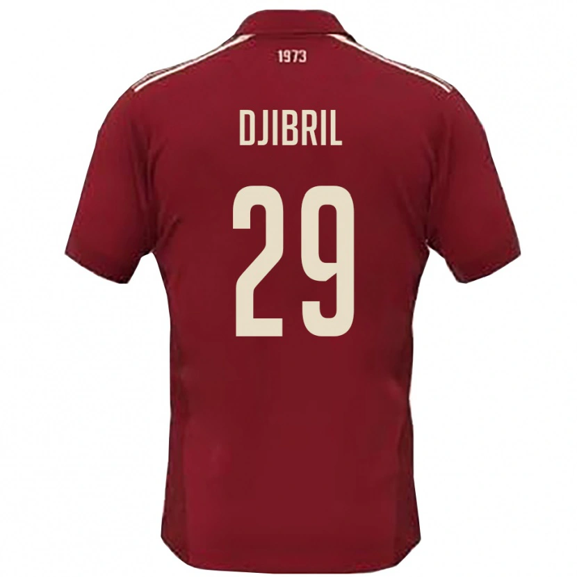 Danxen Barn Akim Djibril #29 Vinröd Vit Hemmatröja Matchtröjor 2025/26 Tröjor T-Tröja