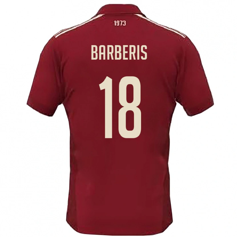 Danxen Barn Andrea Barberis #18 Vinröd Vit Hemmatröja Matchtröjor 2025/26 Tröjor T-Tröja