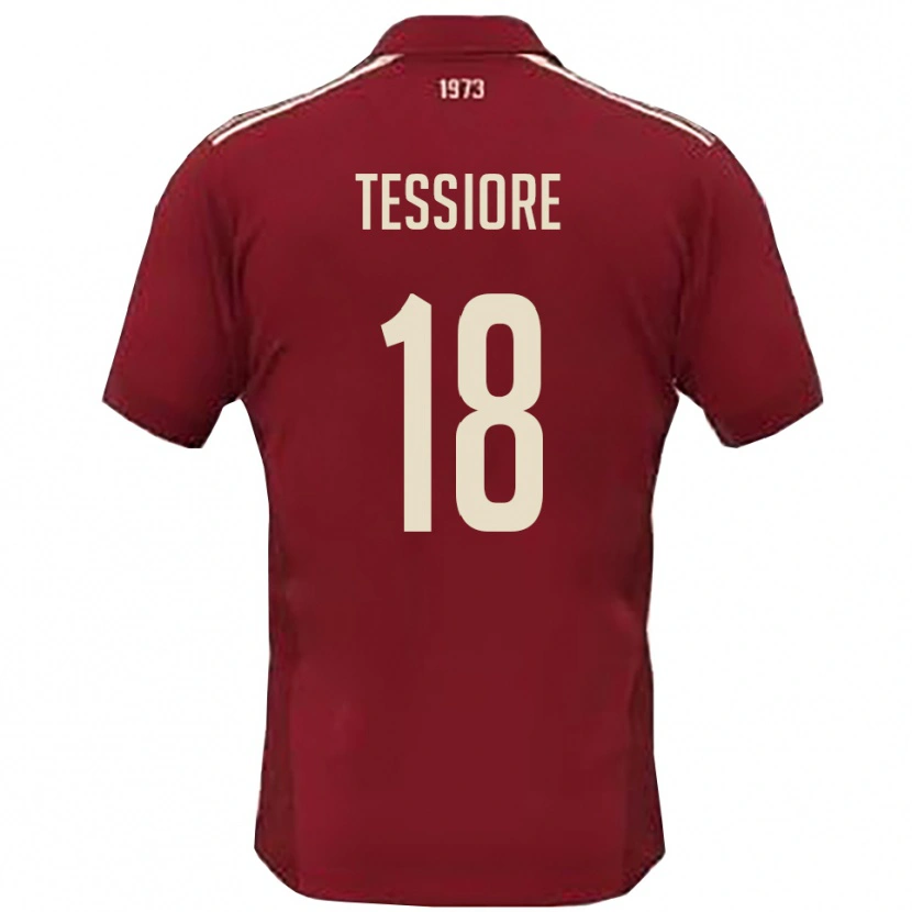 Danxen Barn Andrea Tessiore #18 Vinröd Vit Hemmatröja Matchtröjor 2025/26 Tröjor T-Tröja