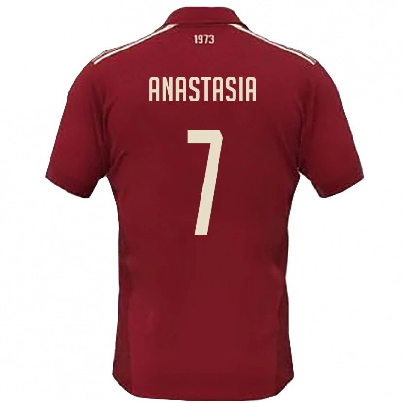 Danxen Barn Emanuele Anastasia #7 Vinröd Vit Hemmatröja Matchtröjor 2025/26 Tröjor T-Tröja