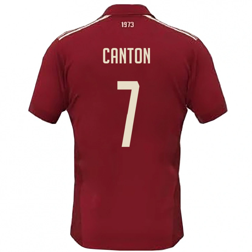 Danxen Barn Mattia Canton #7 Vinröd Vit Hemmatröja Matchtröjor 2025/26 Tröjor T-Tröja