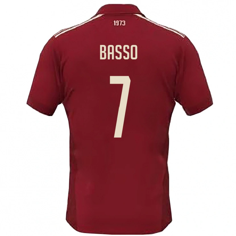Danxen Barn Maicol Basso #7 Vinröd Vit Hemmatröja Matchtröjor 2025/26 Tröjor T-Tröja