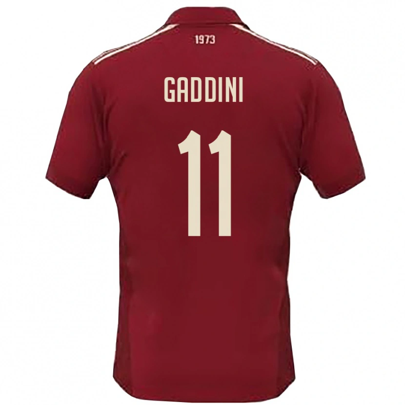 Danxen Barn Mattia Gaddini #11 Vinröd Vit Hemmatröja Matchtröjor 2025/26 Tröjor T-Tröja
