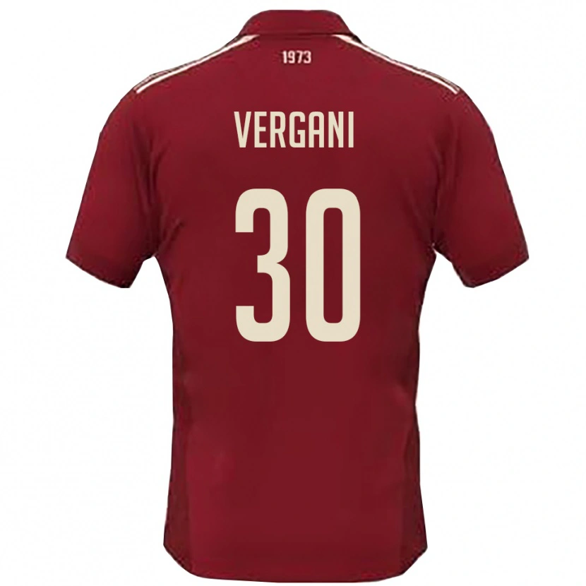 Danxen Barn Mattia Vergani #30 Vinröd Vit Hemmatröja Matchtröjor 2025/26 Tröjor T-Tröja
