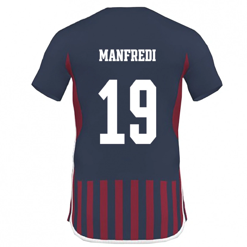 Danxen Barn Antonio Manfredi #19 Marinblå Röd Hemmatröja Matchtröjor 2025/26 Tröjor T-Tröja