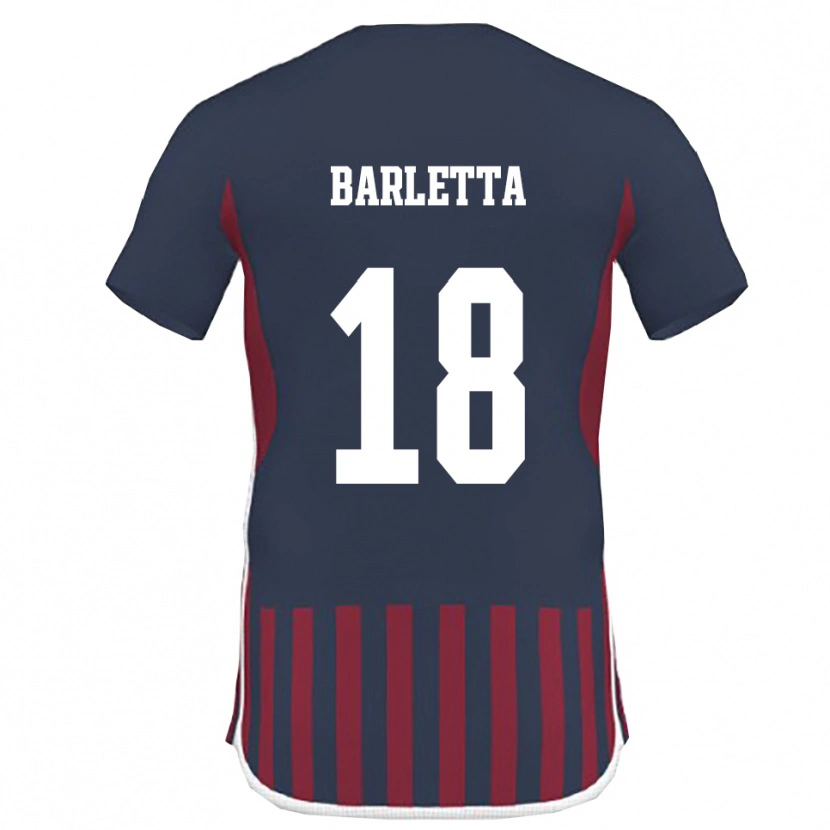 Danxen Barn Emanuele Barletta #18 Marinblå Röd Hemmatröja Matchtröjor 2025/26 Tröjor T-Tröja