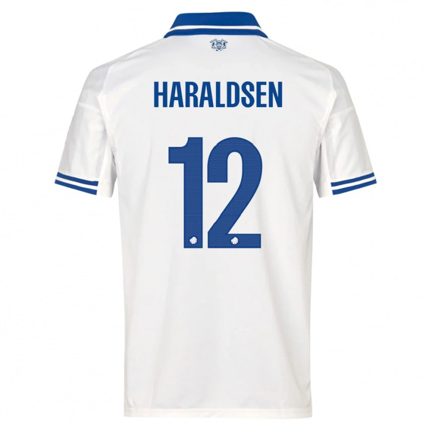 Danxen Barn Henrik Haraldsen #12 Vit Blå Hemmatröja Matchtröjor 2025/26 Tröjor T-Tröja