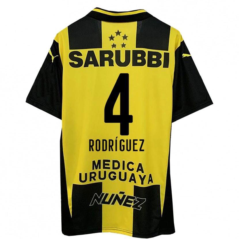 Danxen Barn Guzmán Rodríguez #4 Gul Svart Hemmatröja Matchtröjor 2025/26 Tröjor T-Tröja