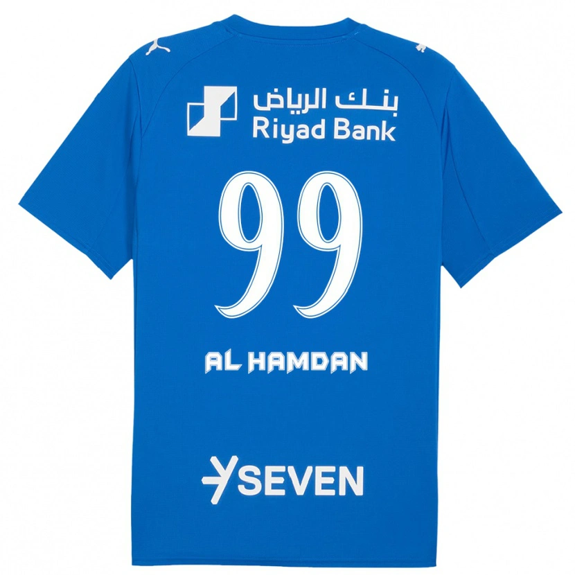 Danxen Barn Abdullah Al-Hamdan #99 Blå Vit Hemmatröja Matchtröjor 2025/26 Tröjor T-Tröja