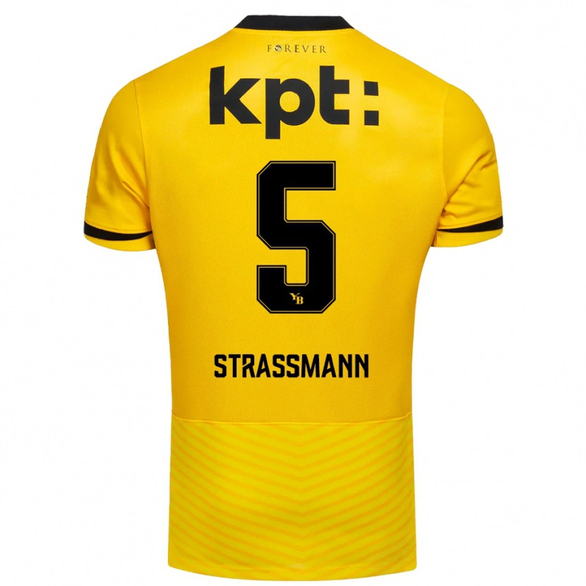 Danxen Barn Sven Strassmann #5 Gul Svart Hemmatröja Matchtröjor 2025/26 Tröjor T-Tröja