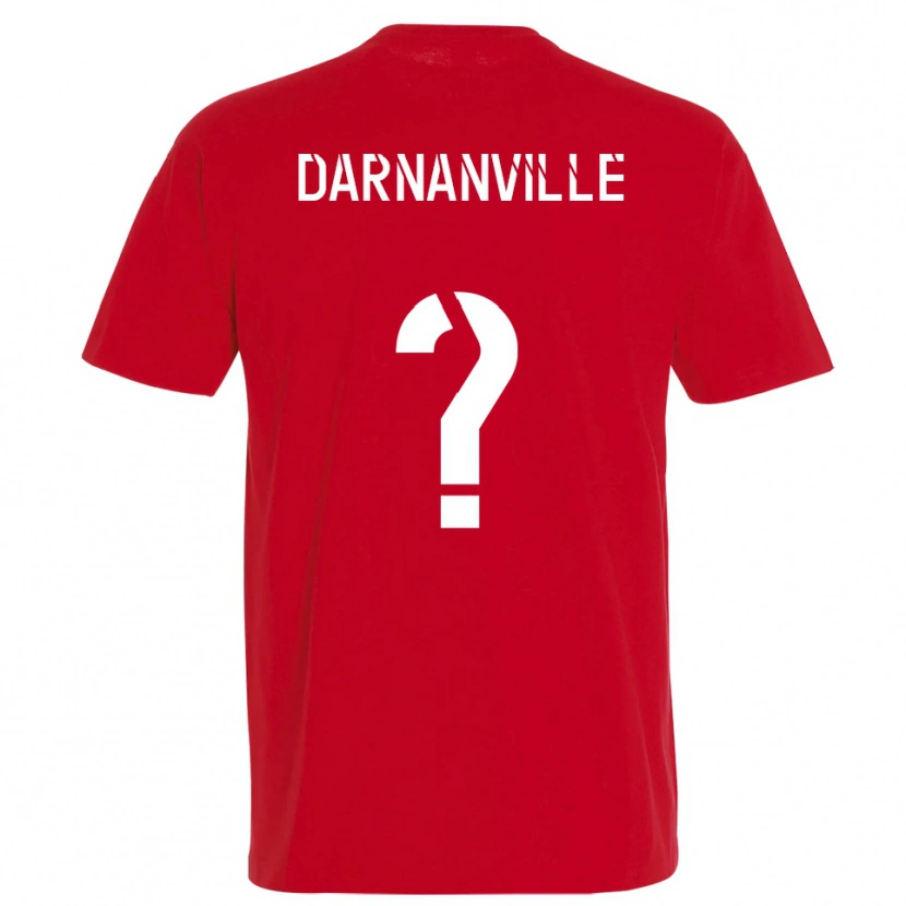 Danxen Barn Clément Darnanville #0 Rött Gult Hemmatröja Matchtröjor 2025/26 Tröjor T-Tröja