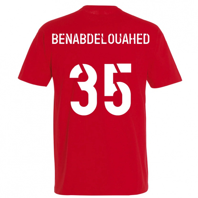 Danxen Barn Kaïs Benabdelouahed #35 Rött Gult Hemmatröja Matchtröjor 2025/26 Tröjor T-Tröja