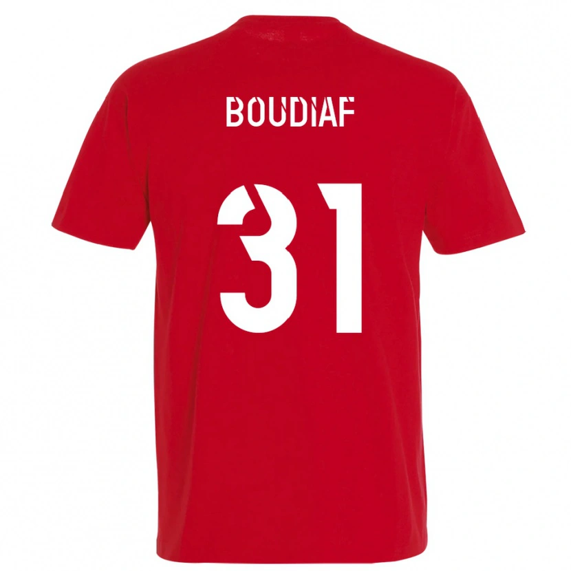 Danxen Barn Ryad Boudiaf #31 Rött Gult Hemmatröja Matchtröjor 2025/26 Tröjor T-Tröja