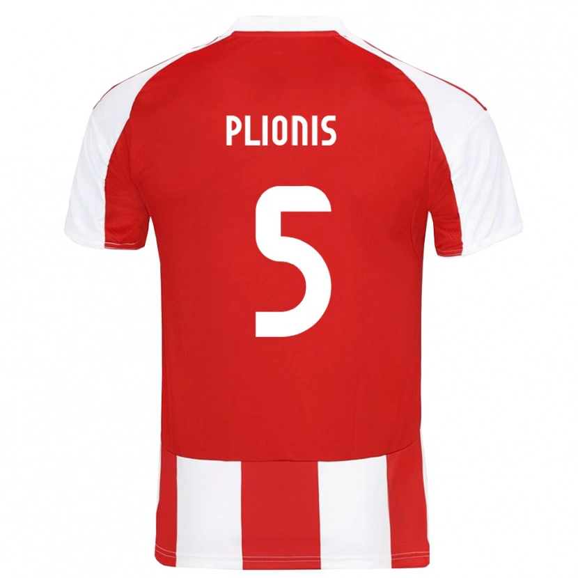Danxen Barn Paraskevas Plionis #5 Röd Vit Hemmatröja Matchtröjor 2025/26 Tröjor T-Tröja