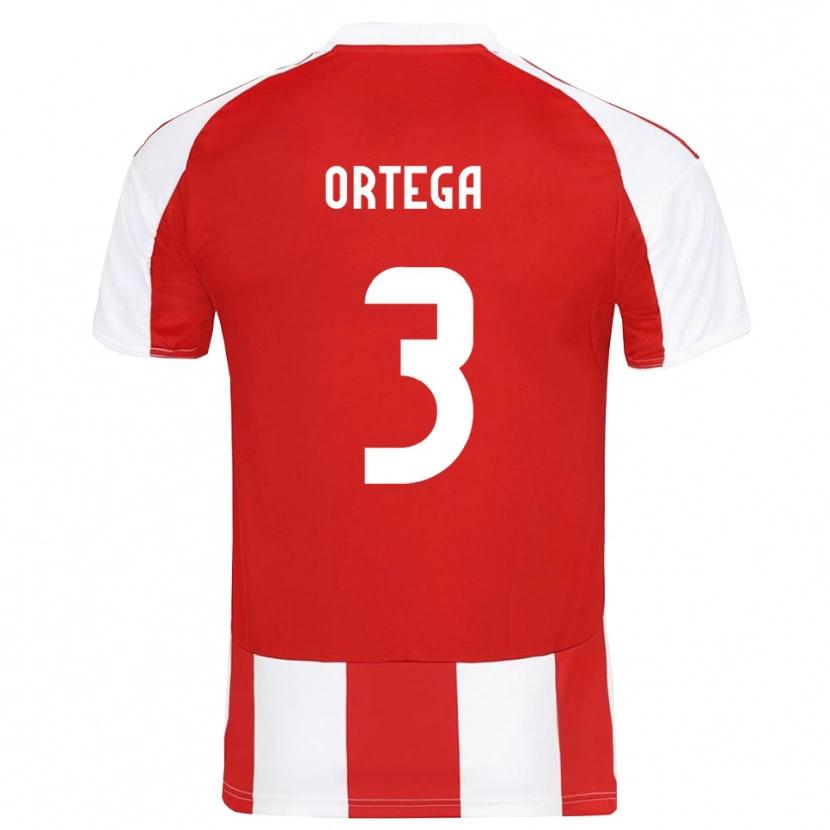 Danxen Barn Francisco Ortega #3 Röd Vit Hemmatröja Matchtröjor 2025/26 Tröjor T-Tröja