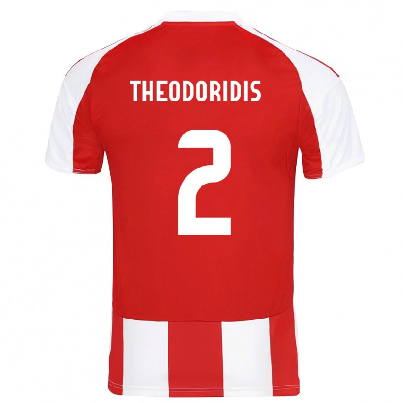 Danxen Barn Alexios Theodoridis #2 Röd Vit Hemmatröja Matchtröjor 2025/26 Tröjor T-Tröja