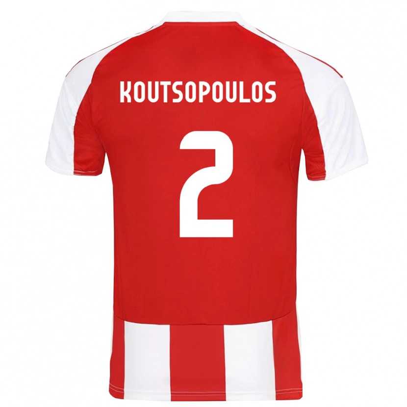 Danxen Barn Georgios Koutsopoulos #2 Röd Vit Hemmatröja Matchtröjor 2025/26 Tröjor T-Tröja