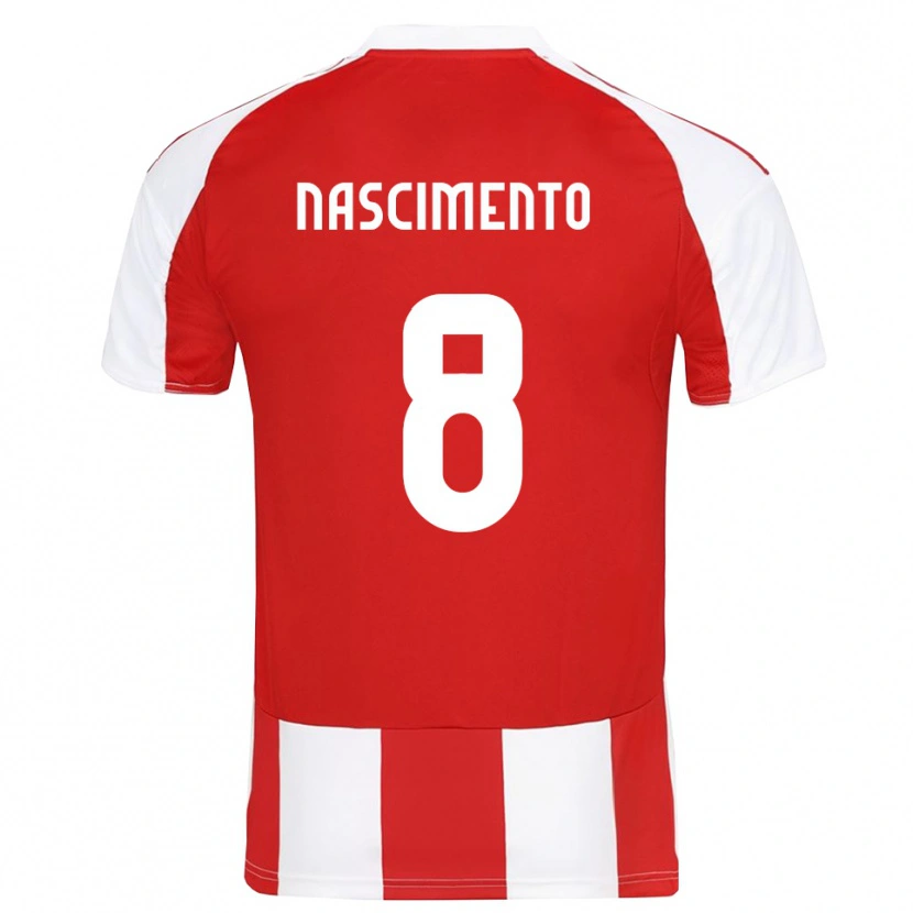 Danxen Barn Diogo Nascimento #8 Röd Vit Hemmatröja Matchtröjor 2025/26 Tröjor T-Tröja