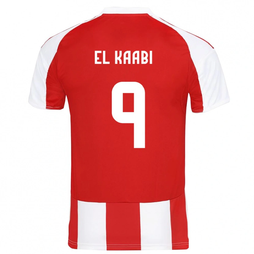 Danxen Barn Ayoub El Kaabi #9 Röd Vit Hemmatröja Matchtröjor 2025/26 Tröjor T-Tröja