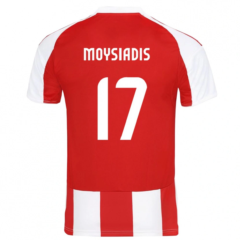 Danxen Barn Alexandros Moysiadis #17 Röd Vit Hemmatröja Matchtröjor 2025/26 Tröjor T-Tröja