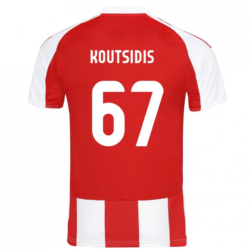 Danxen Barn Isidoros Koutsidis #67 Röd Vit Hemmatröja Matchtröjor 2025/26 Tröjor T-Tröja