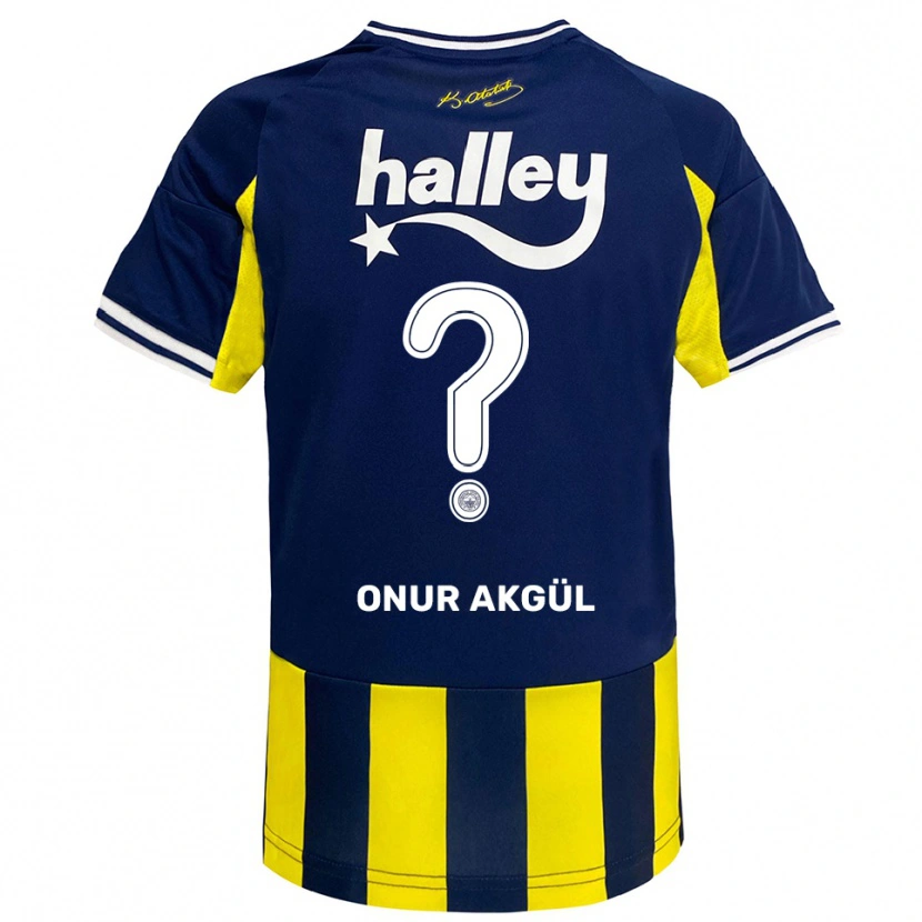 Danxen Barn Rüzgar Onur Akgül #0 Gul Marinblå Vit Hemmatröja Matchtröjor 2025/26 Tröjor T-Tröja