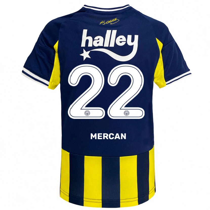 Danxen Barn Levent Mercan #22 Gul Marinblå Vit Hemmatröja Matchtröjor 2025/26 Tröjor T-Tröja