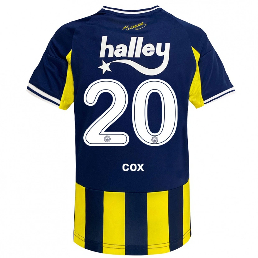 Danxen Barn Marta Cox #20 Gul Marinblå Vit Hemmatröja Matchtröjor 2025/26 Tröjor T-Tröja