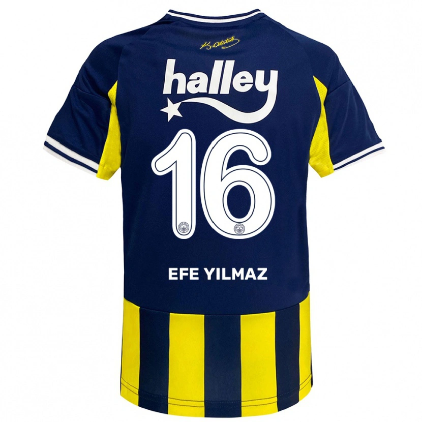 Danxen Barn Efe Yılmaz #16 Gul Marinblå Vit Hemmatröja Matchtröjor 2025/26 Tröjor T-Tröja