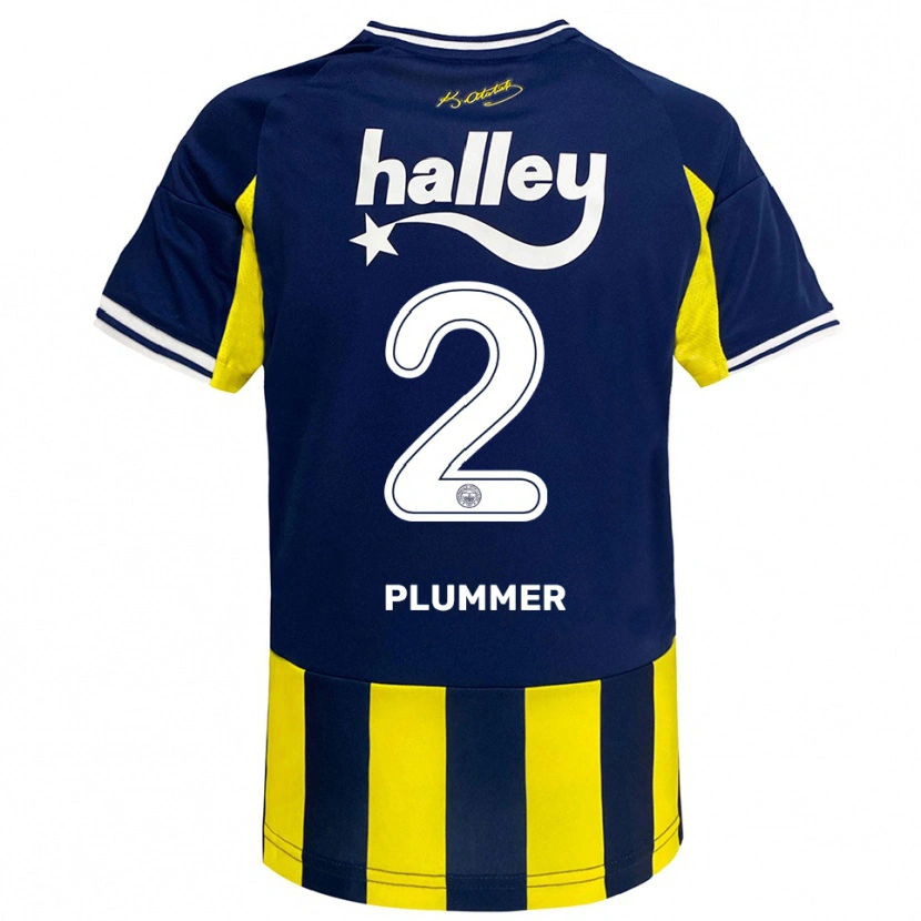 Danxen Barn Konya Plummer #2 Gul Marinblå Vit Hemmatröja Matchtröjor 2025/26 Tröjor T-Tröja