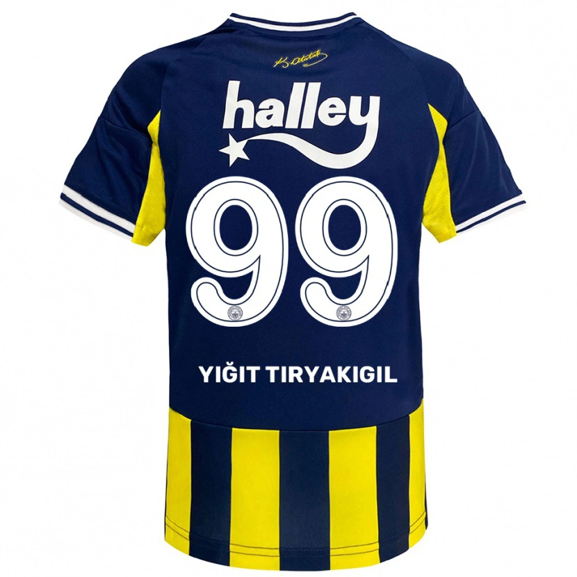 Danxen Barn Ömer Yiğit Tiryakigil #99 Gul Marinblå Vit Hemmatröja Matchtröjor 2025/26 Tröjor T-Tröja