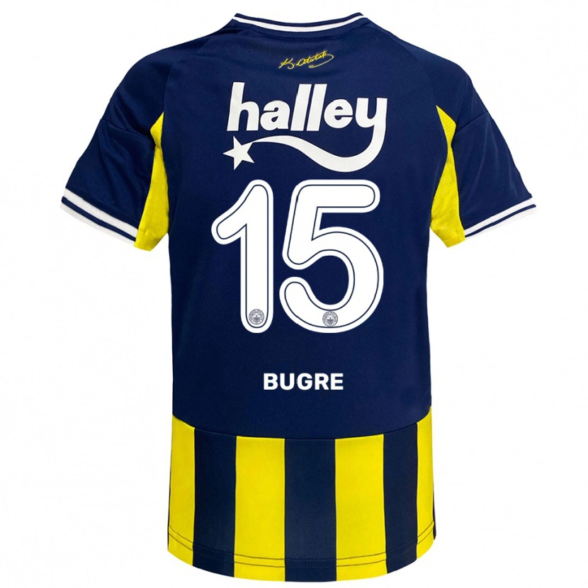 Danxen Barn Azumah Bugre #15 Gul Marinblå Vit Hemmatröja Matchtröjor 2025/26 Tröjor T-Tröja