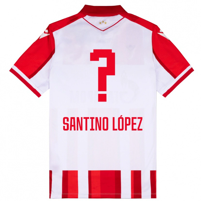 Danxen Barn Santino López #0 Röd Vit Hemmatröja Matchtröjor 2025/26 Tröjor T-Tröja