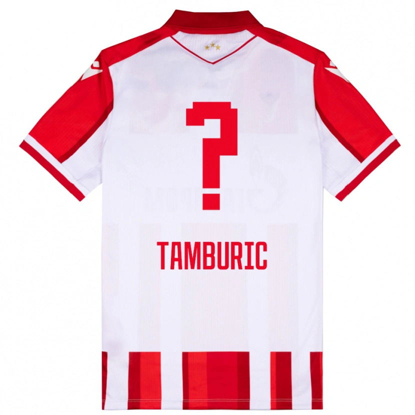Danxen Barn Vukasin Tamburic #0 Röd Vit Hemmatröja Matchtröjor 2025/26 Tröjor T-Tröja