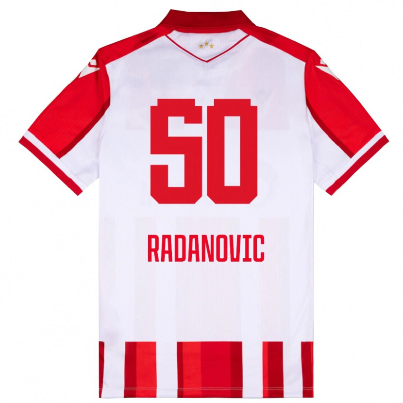 Danxen Barn Savo Radanovic #50 Röd Vit Hemmatröja Matchtröjor 2025/26 Tröjor T-Tröja