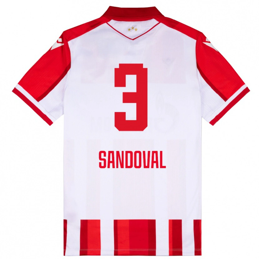Danxen Barn Keimer Sandoval #3 Röd Vit Hemmatröja Matchtröjor 2025/26 Tröjor T-Tröja