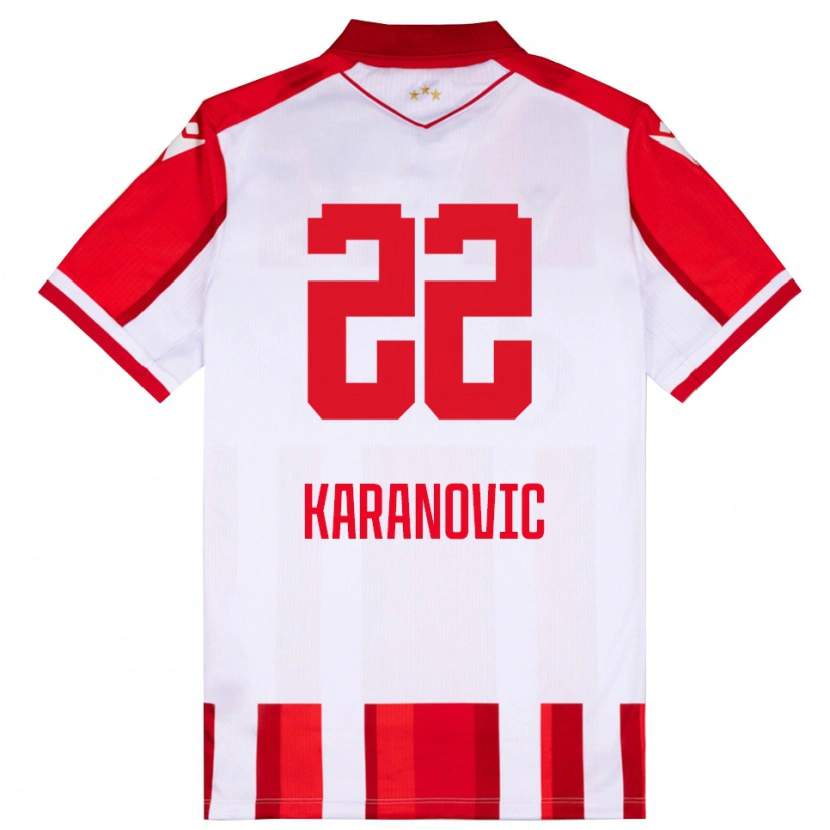 Danxen Barn Danilo Karanovic #22 Röd Vit Hemmatröja Matchtröjor 2025/26 Tröjor T-Tröja
